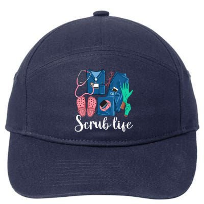 Stylish Scrub Life Design Nurse Life For Healthcare Workers 7-Panel Snapback Hat