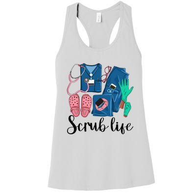 Stylish Scrub Life Design Nurse Life For Healthcare Workers Women's Racerback Tank