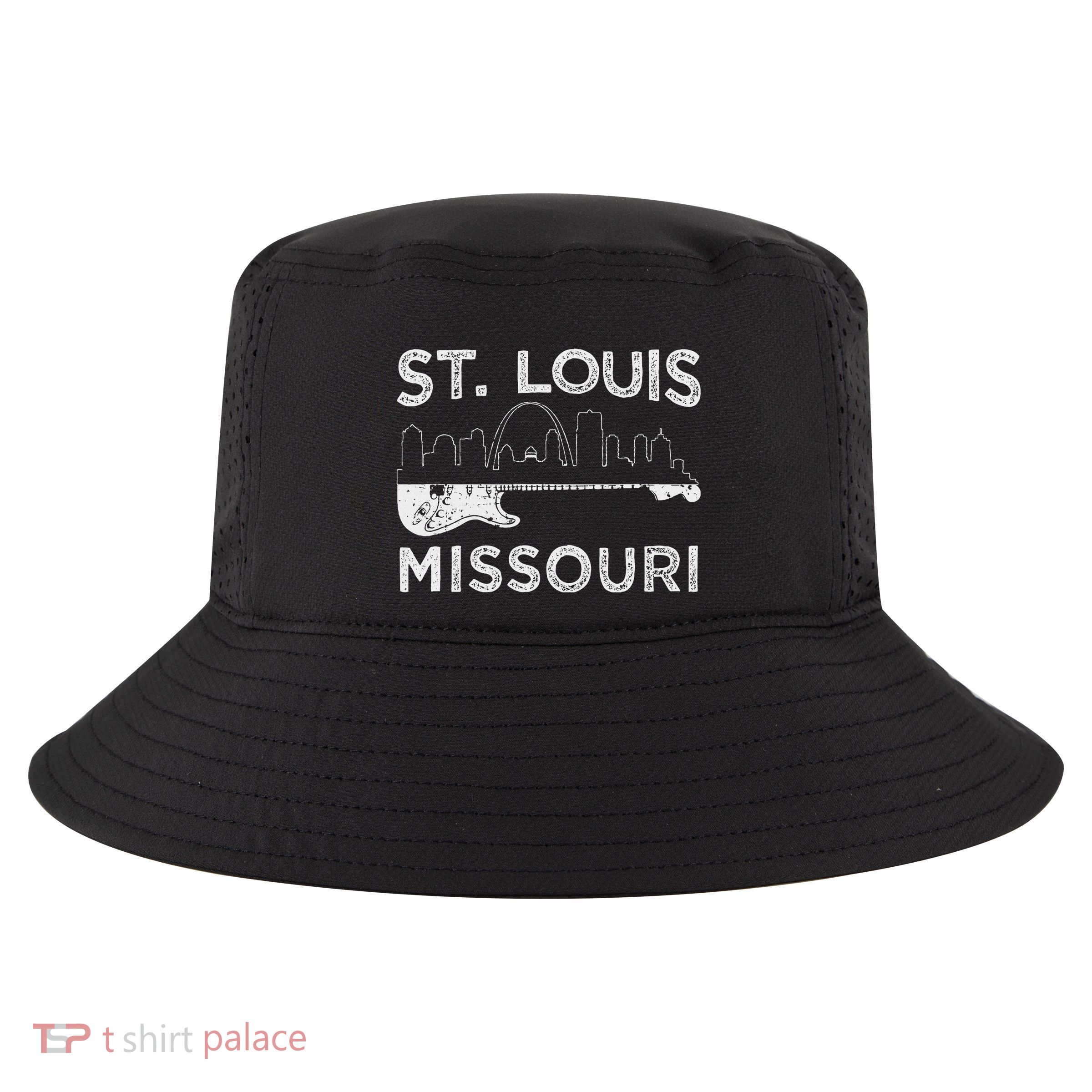 Souvenir St Louis Guitar Music Missouri St. Louis Cool Comfort Performance Bucket Hat