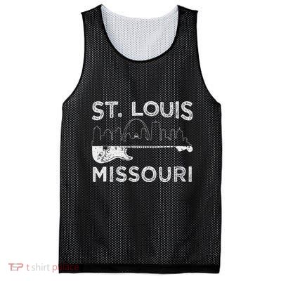 Souvenir St Louis Guitar Music Missouri St. Louis Mesh Reversible Basketball Jersey Tank