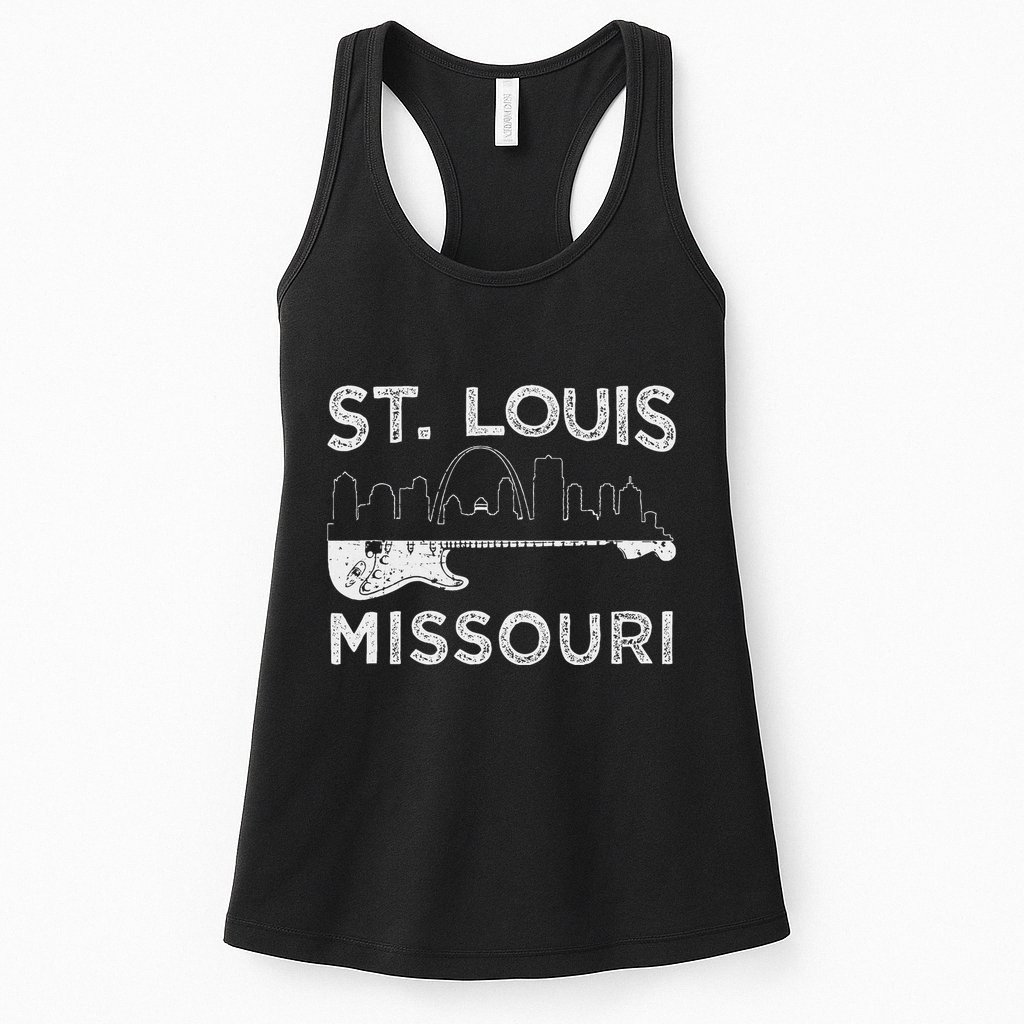 Souvenir St Louis Guitar Music Missouri St. Louis Womens Tank Top