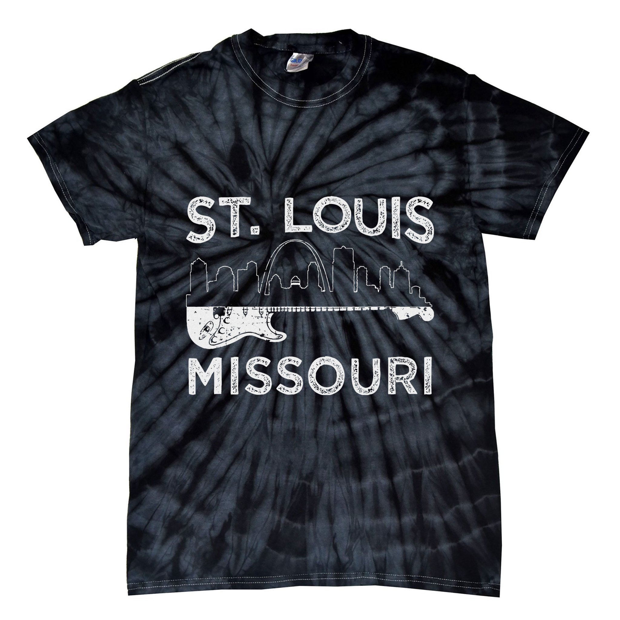 Souvenir St Louis Guitar Music Missouri St. Louis Tie-Dye T-Shirt