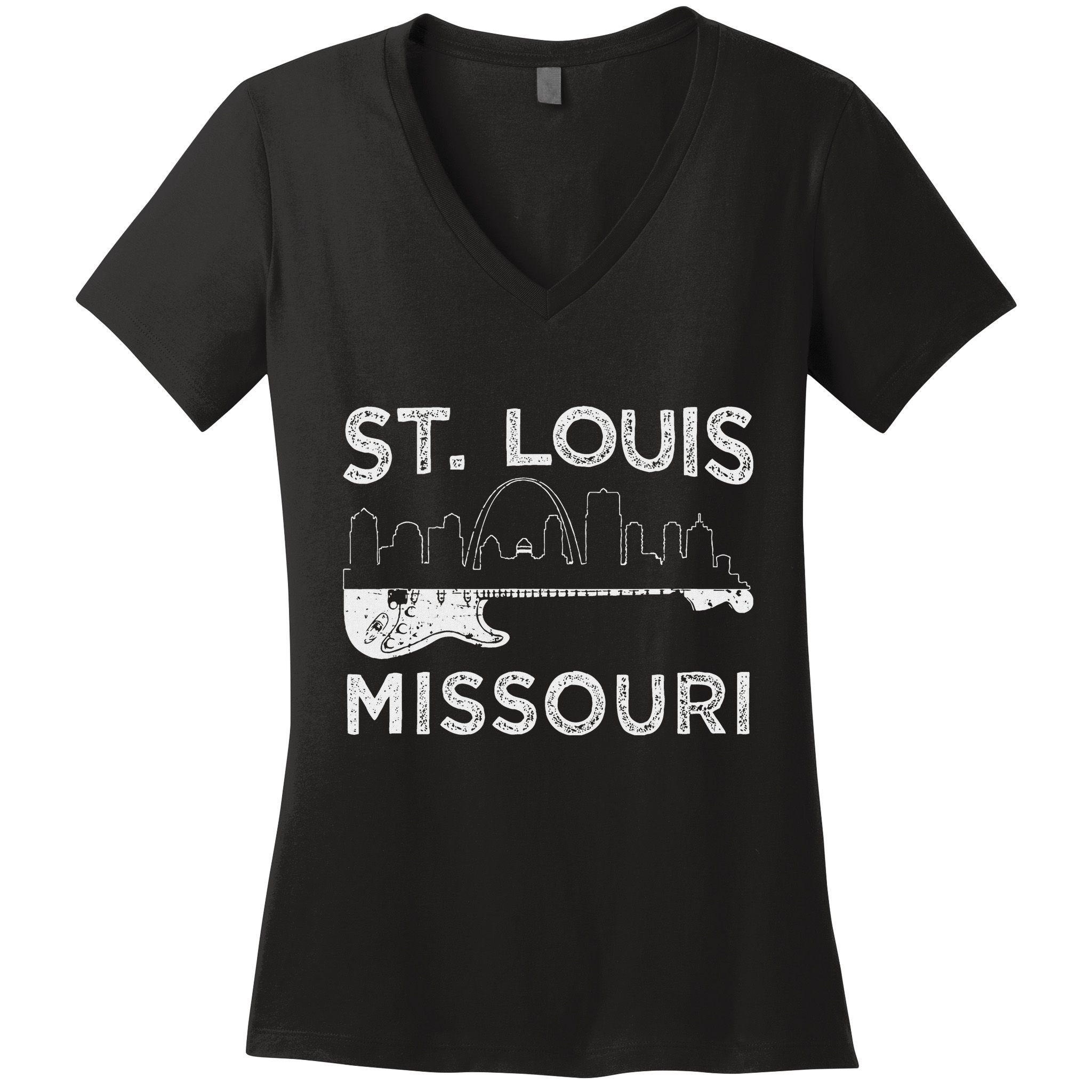 Souvenir St Louis Guitar Music Missouri St. Louis Women's V-Neck T-Shirt