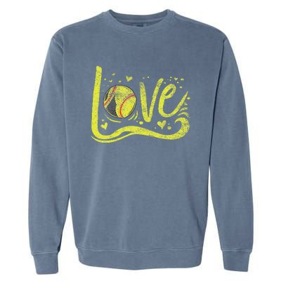 Softball  Softball Lover Softball Mom Garment-Dyed Sweatshirt