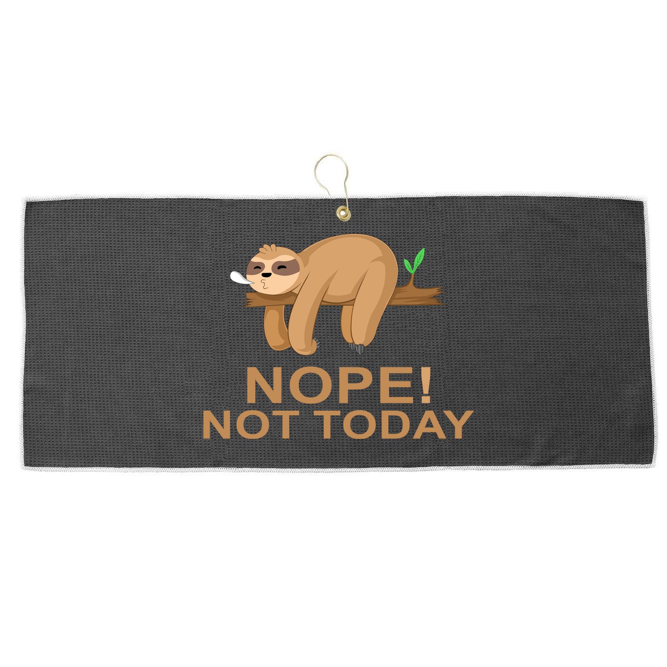Sloth Large Microfiber Waffle Golf Towel
