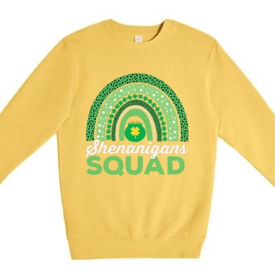 Shenanigans Squad  Leopard Pattern Funny St Patricks Day Premium Crewneck Sweatshirt