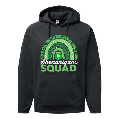 Shenanigans Squad  Leopard Pattern Funny St Patricks Day Performance Fleece Hoodie