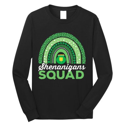 Shenanigans Squad  Leopard Pattern Funny St Patricks Day Long Sleeve Shirt