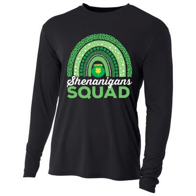 Shenanigans Squad  Leopard Pattern Funny St Patricks Day Cooling Performance Long Sleeve Crew