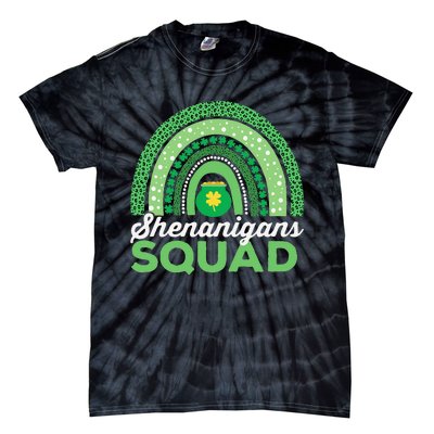 Shenanigans Squad  Leopard Pattern Funny St Patricks Day Tie-Dye T-Shirt