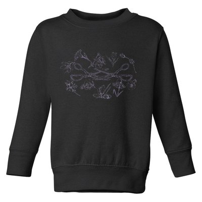 Subtle Sapphic Lesbian Wildflower Lgbtq Pride Month Toddler Sweatshirt
