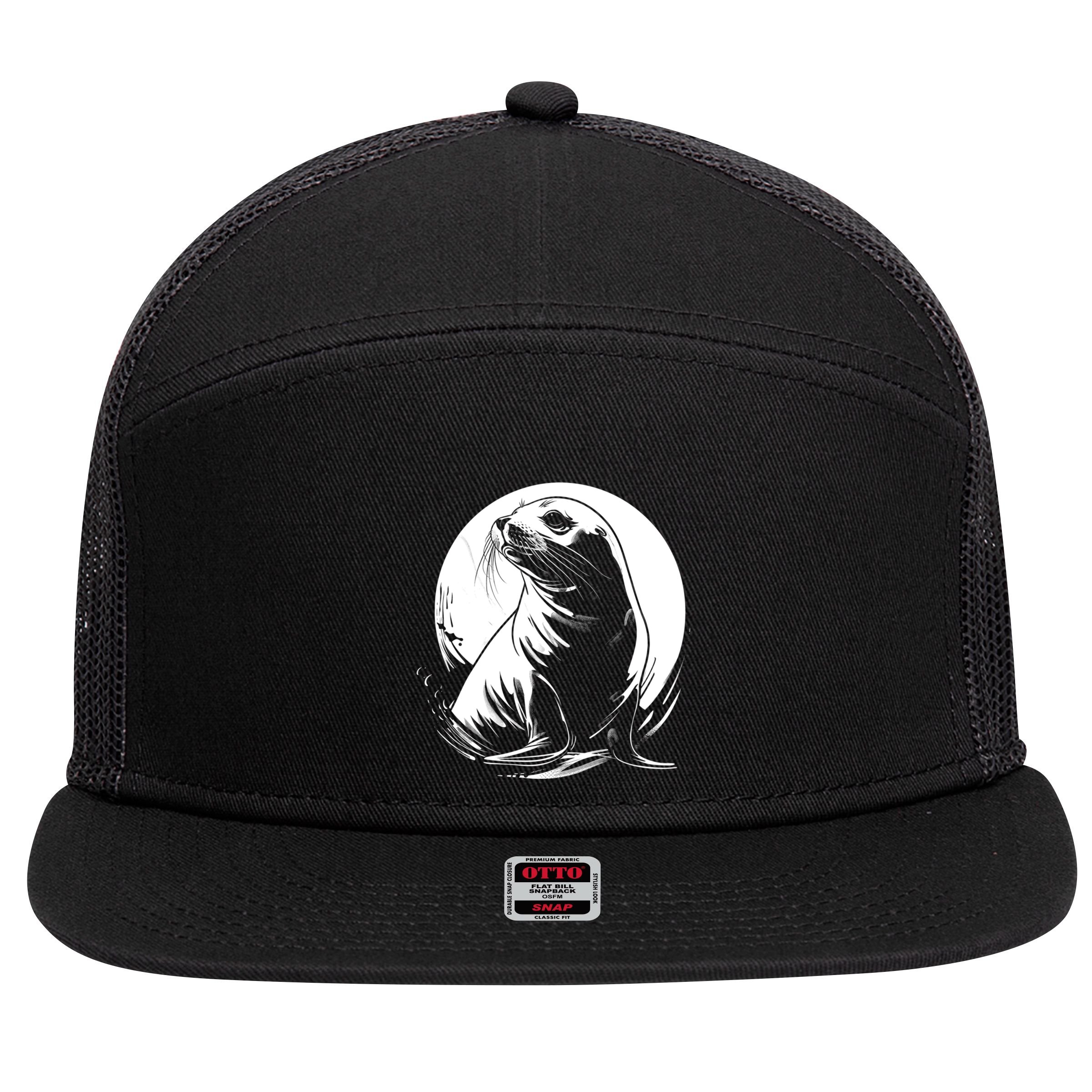 Seal Sea Lion Zookeeper Animal Gift 7 Panel Mesh Trucker Snapback Hat