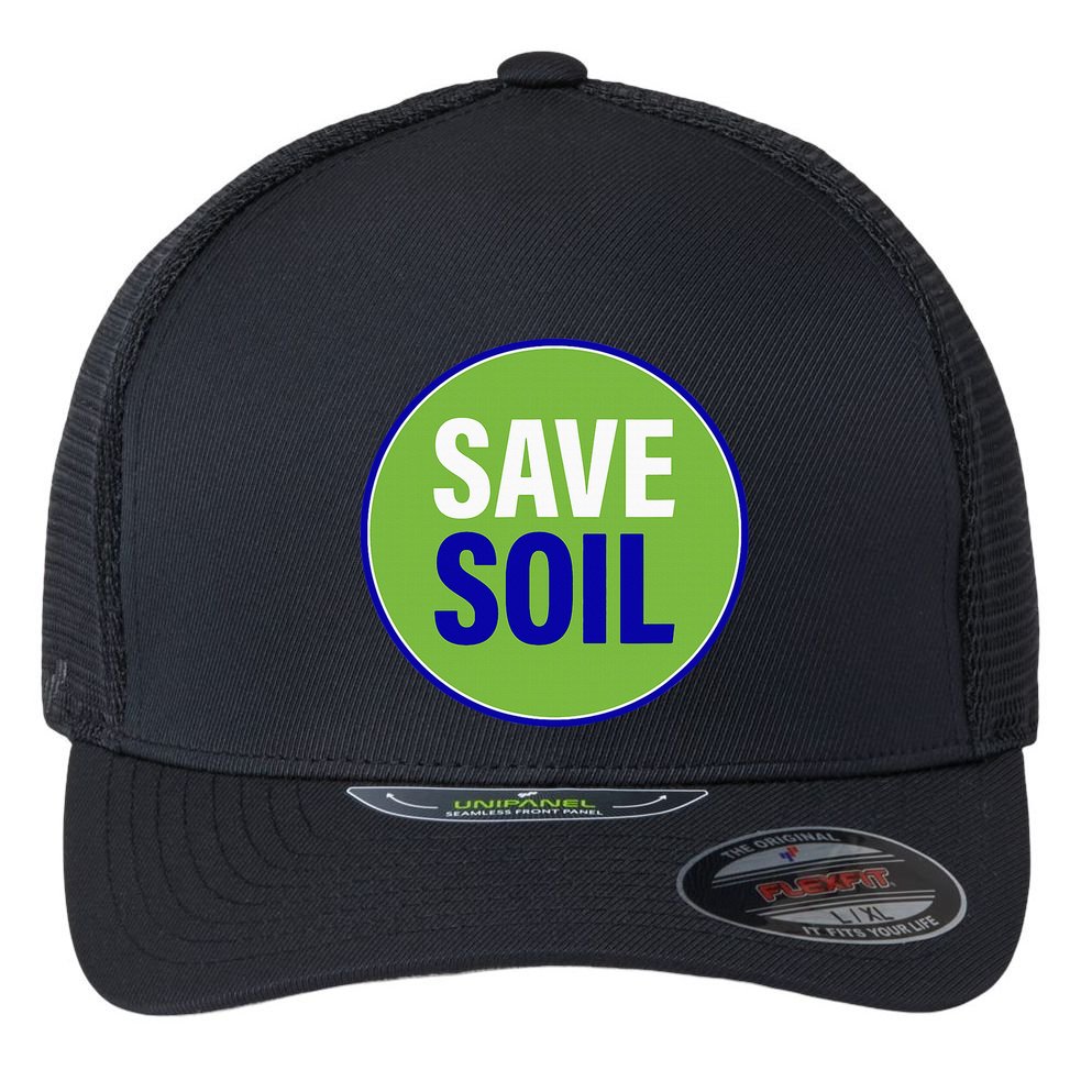 Save Soil Let Us Make It Happen Support Save Soil Movement Flexfit Unipanel Trucker Cap