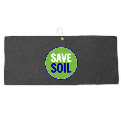 Save Soil Let Us Make It Happen Support Save Soil Movement Large Microfiber Waffle Golf Towel