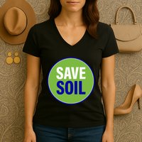 Save Soil Let Us Make It Happen Support Save Soil Movement Women's V-Neck T-Shirt