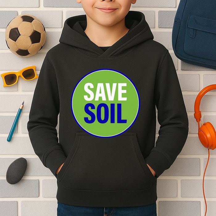 Save Soil Let Us Make It Happen Support Save Soil Movement Kids Hoodie