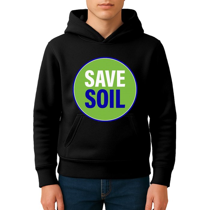 Save Soil Let Us Make It Happen Support Save Soil Movement Kids Hoodie