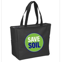 Save Soil Let Us Make It Happen Support Save Soil Movement Zip Tote Bag