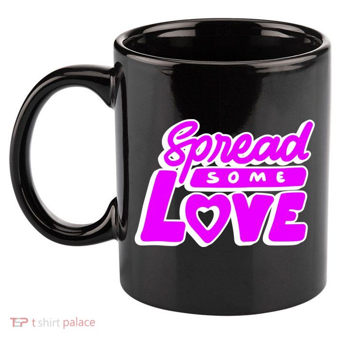 Spread Some Love Retro 11oz C Handle Ceramic Mug