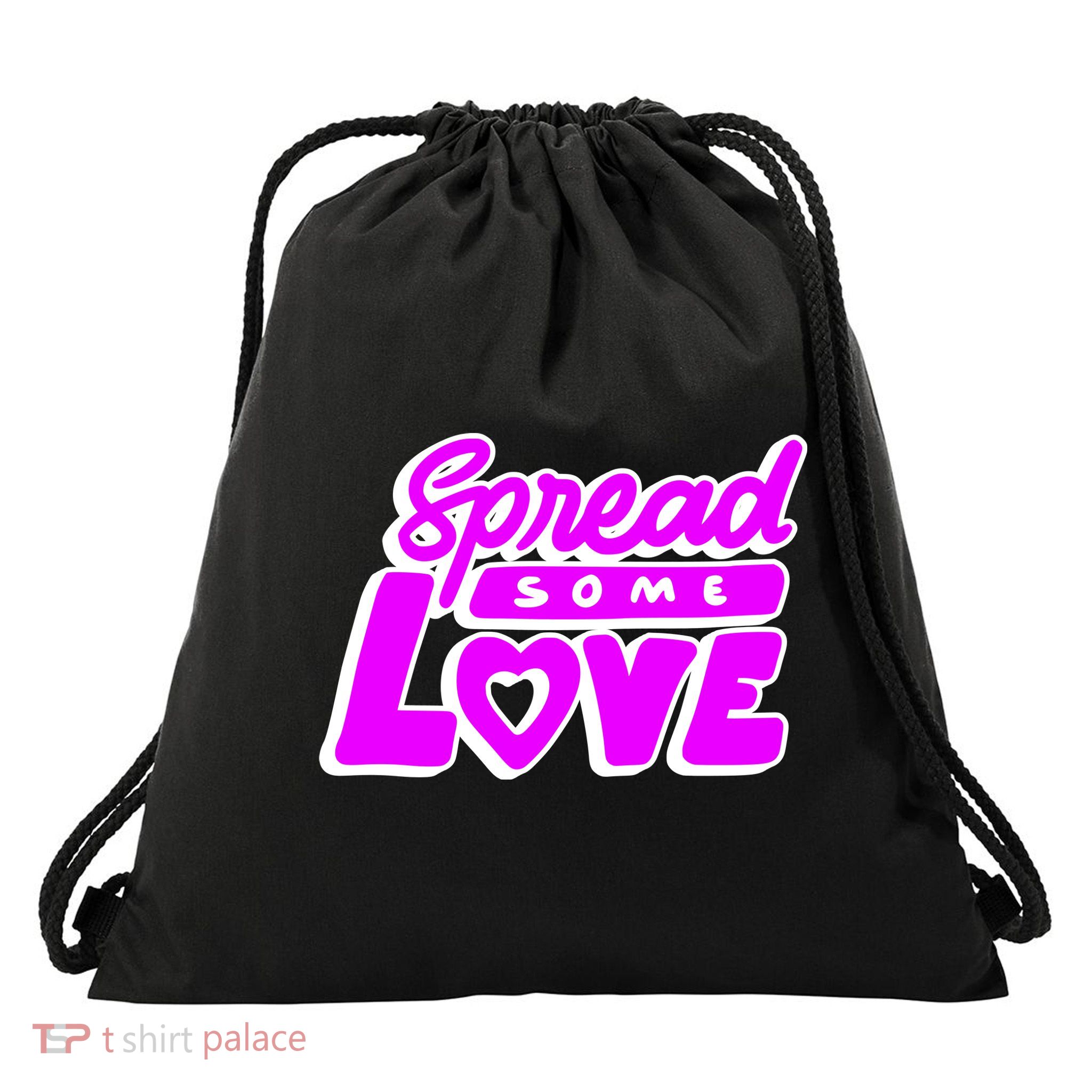 Spread Some Love Retro Drawstring Bag