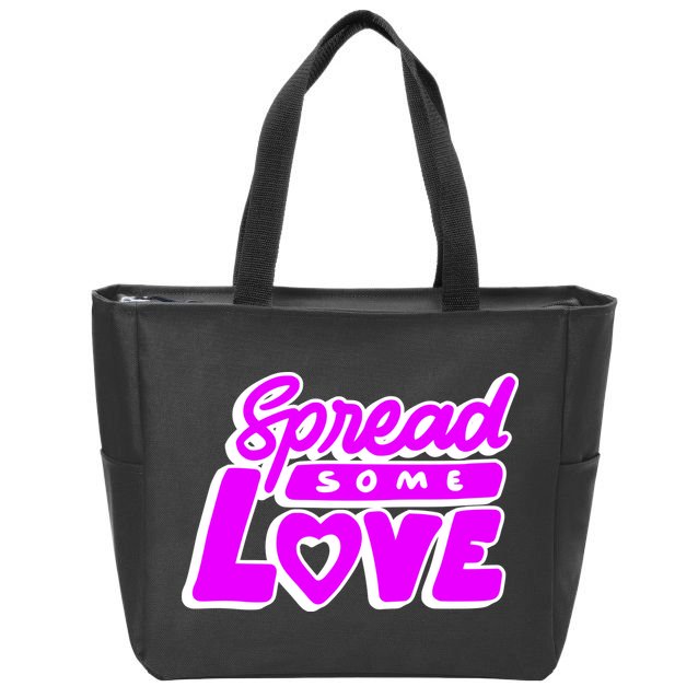 Spread Some Love Retro Zip Tote Bag