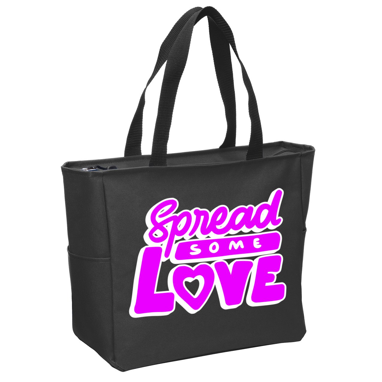 Spread Some Love Retro Zip Tote Bag