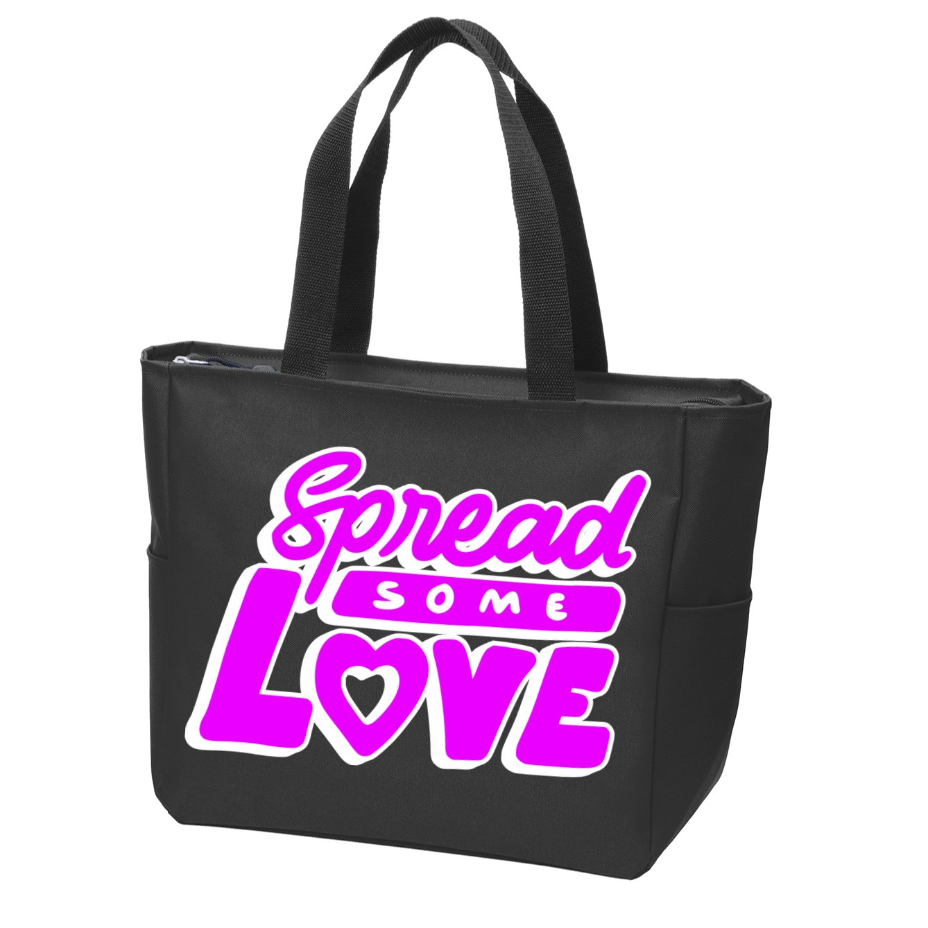 Spread Some Love Retro Zip Tote Bag