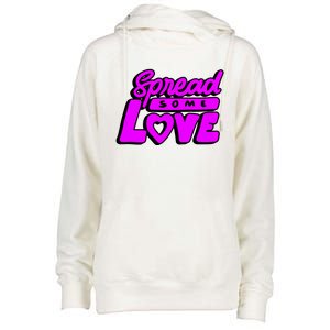 Spread Some Love Retro Womens Funnel Neck Pullover Hood