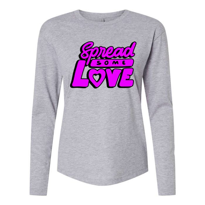 Spread Some Love Retro Womens Cotton Relaxed Long Sleeve T-Shirt