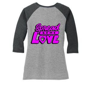 Spread Some Love Retro Women's Tri-Blend 3/4-Sleeve Raglan Shirt