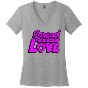 Spread Some Love Retro Women's V-Neck T-Shirt