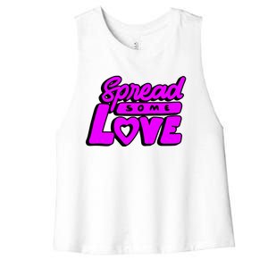 Spread Some Love Retro Women's Racerback Cropped Tank