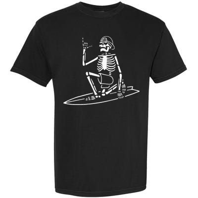 Skeleton Surfing Lazy Halloween Costume Skull Bones Surfer Garment-Dyed Heavyweight T-Shirt