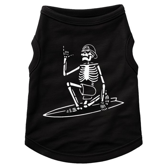 Skeleton Surfing Lazy Halloween Costume Skull Bones Surfer Doggie Tank