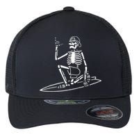 Skeleton Surfing Lazy Halloween Costume Skull Bones Surfer Flexfit Unipanel Trucker Cap