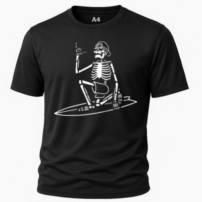 Skeleton Surfing Lazy Halloween Costume Skull Bones Surfer Performance Shirt