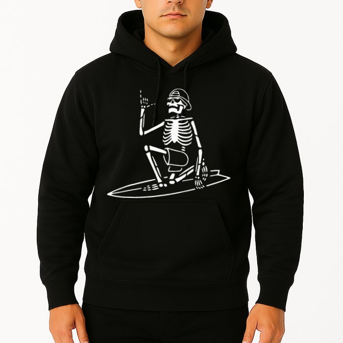 Skeleton Surfing Lazy Halloween Costume Skull Bones Surfer Hoodie