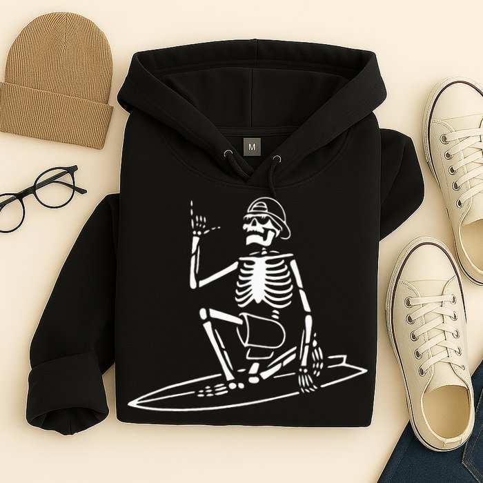 Skeleton Surfing Lazy Halloween Costume Skull Bones Surfer Hoodie
