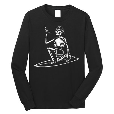 Skeleton Surfing Lazy Halloween Costume Skull Bones Surfer Long Sleeve Shirt