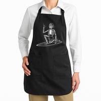 Skeleton Surfing Lazy Halloween Costume Skull Bones Surfer Apron