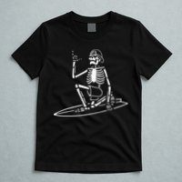 Skeleton Surfing Lazy Halloween Costume Skull Bones Surfer T-Shirt
