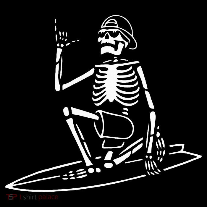 Skeleton Surfing Lazy Halloween Costume Skull Bones Surfer T-Shirt