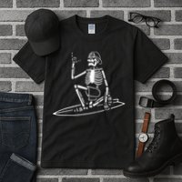 Skeleton Surfing Lazy Halloween Costume Skull Bones Surfer Tall T-Shirt
