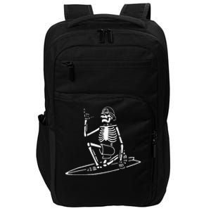 Skeleton Surfing Lazy Halloween Costume Skull Bones Surfer Impact Tech Backpack