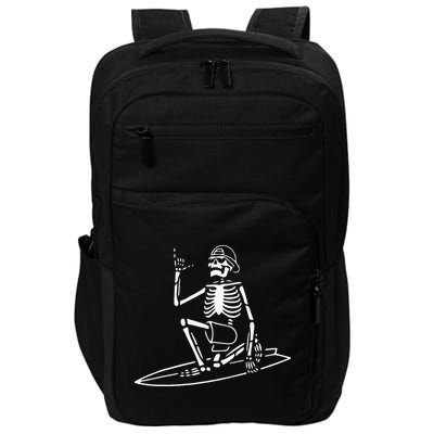 Skeleton Surfing Lazy Halloween Costume Skull Bones Surfer Impact Tech Backpack