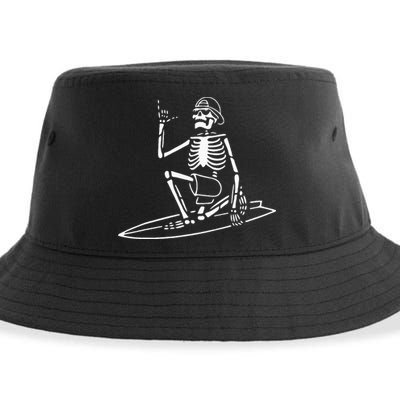 Skeleton Surfing Lazy Halloween Costume Skull Bones Surfer Sustainable Bucket Hat