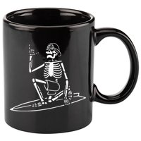 Skeleton Surfing Lazy Halloween Costume Skull Bones Surfer 11oz C Handle Ceramic Mug