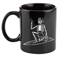 Skeleton Surfing Lazy Halloween Costume Skull Bones Surfer 11oz C Handle Ceramic Mug