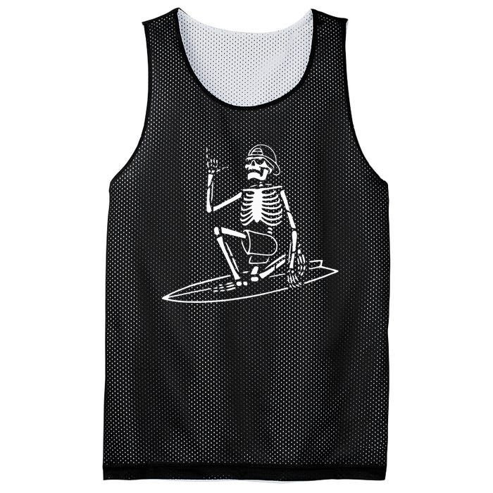 Skeleton Surfing Lazy Halloween Costume Skull Bones Surfer Mesh Reversible Basketball Jersey Tank