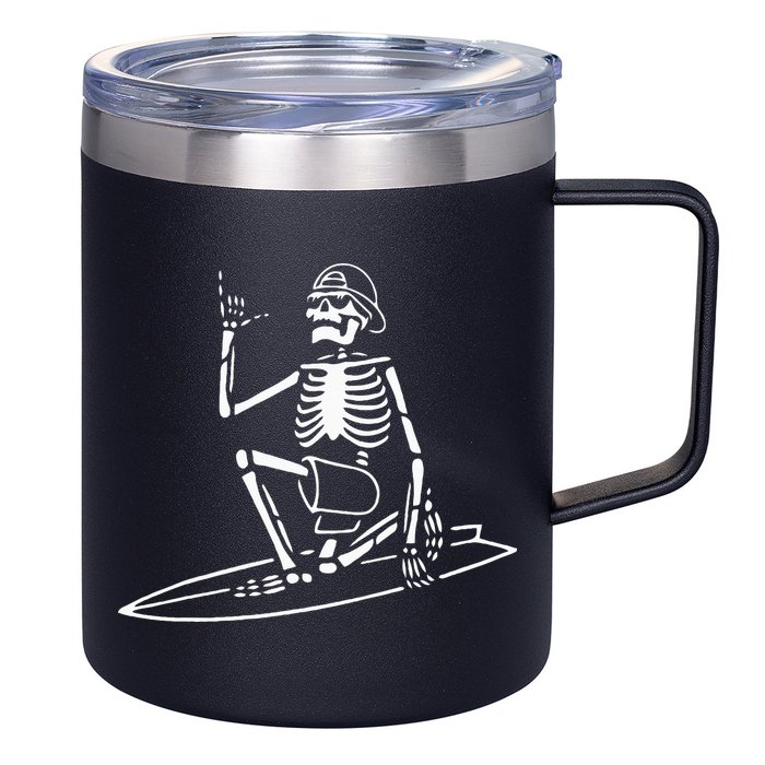 Skeleton Surfing Lazy Halloween Costume Skull Bones Surfer 12oz Stainless Steel Coffee Mug